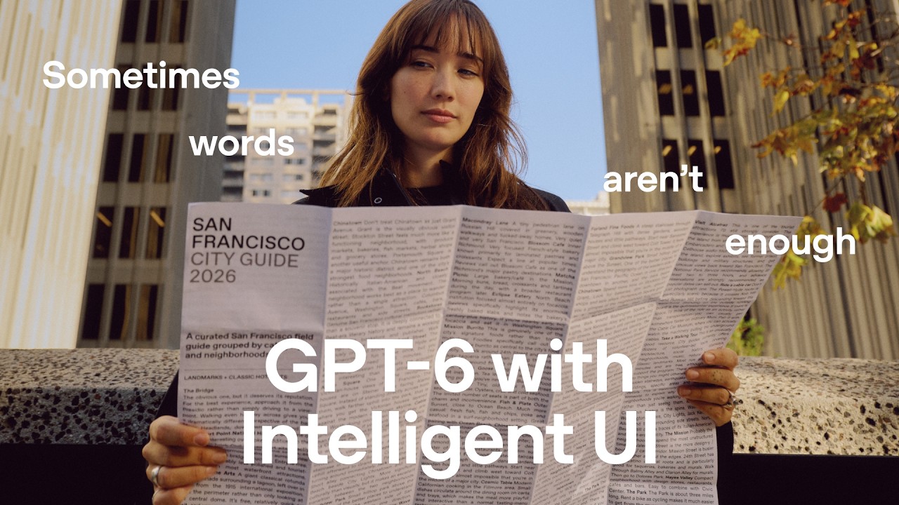 A person reading a San Francisco guide in OpenAI’s GPT-6 launch film